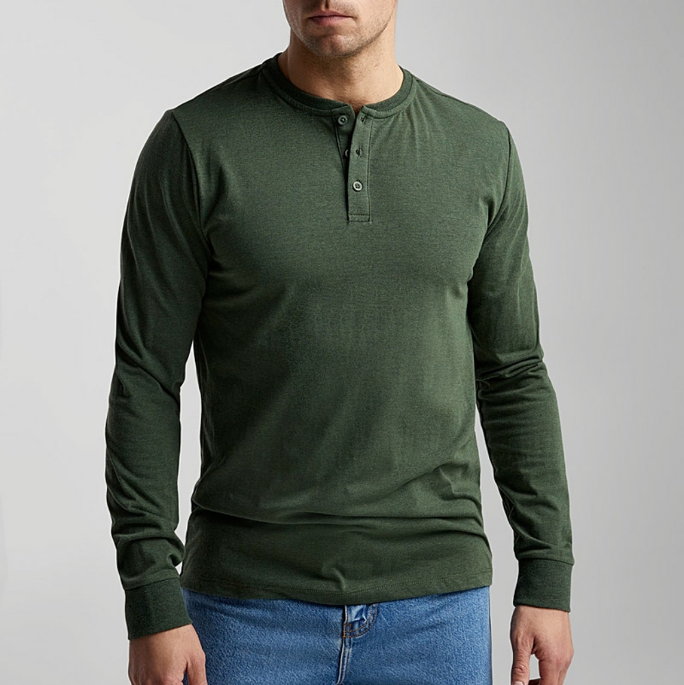 Men's Green Henley Shirt